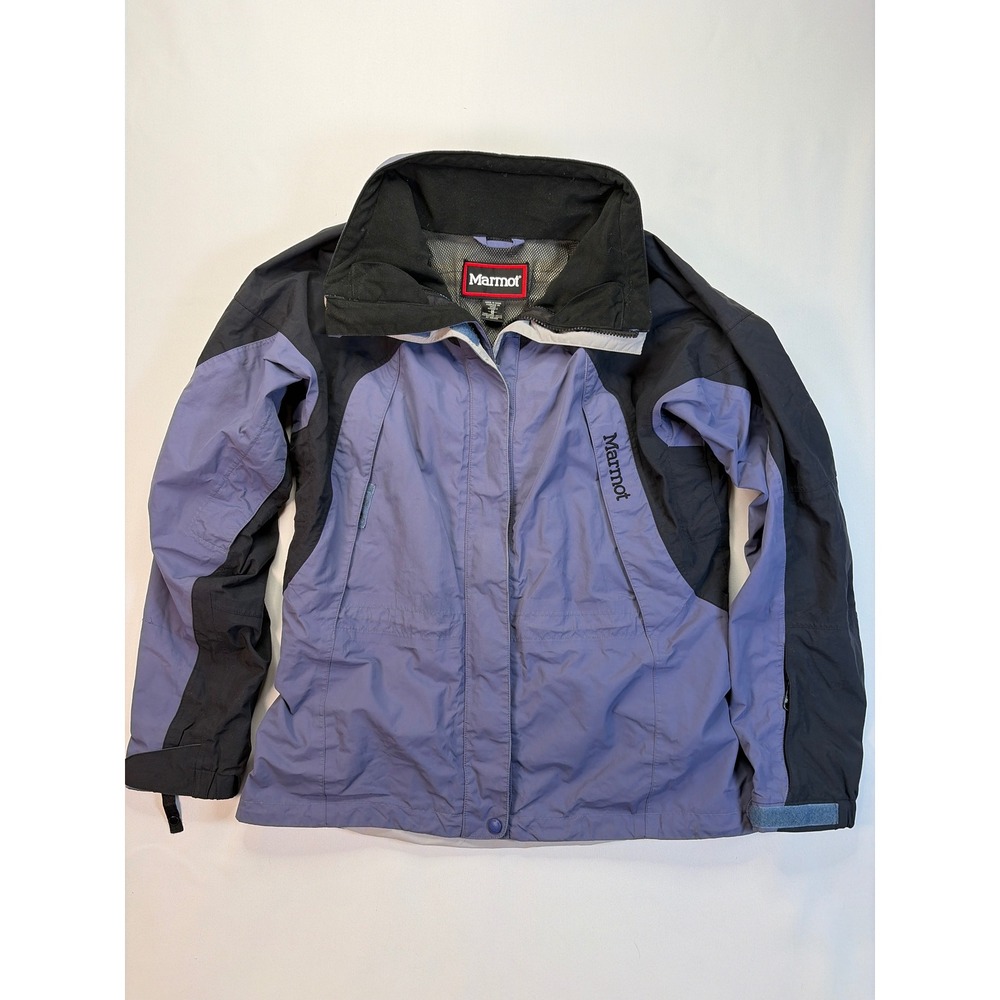 Marmot Womens M Purple Black Technical Shell Ski Hiking Jacket No Liner No Hood